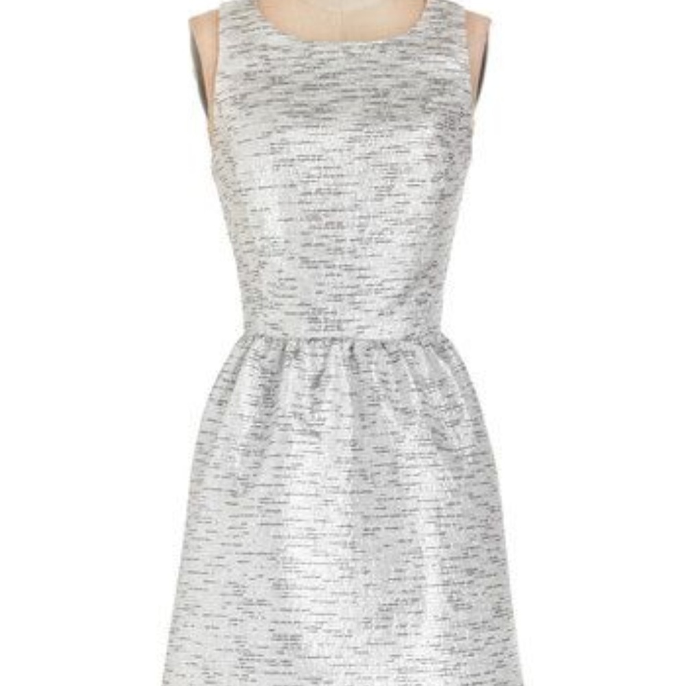 Kensie Metallic Silver Holiday Cocktail Dress